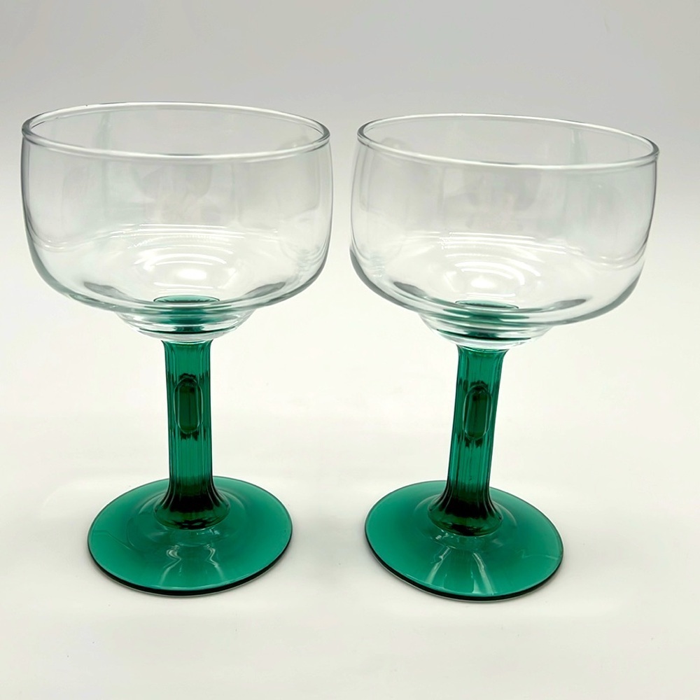 Retro Libbey Cactus Margarita Glasses, Green Stem and Base 16 Ounce (Set of 2) - Picture 4 of 9